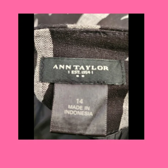 ANN TAYLOR GRAY & BLACK ABSTRACT PRINT PENCIL SKIRT SIZE 14 - Picture 4 of 4